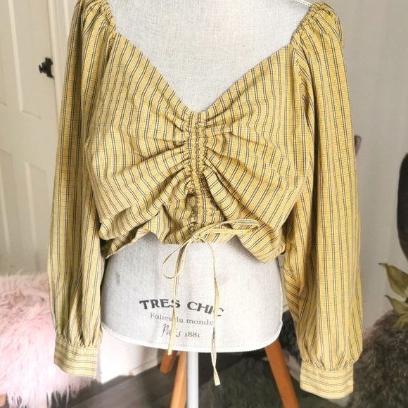 NWOT Levi's plaid peasant Bohemian blouse. Size 2X - Picture 2 of 6